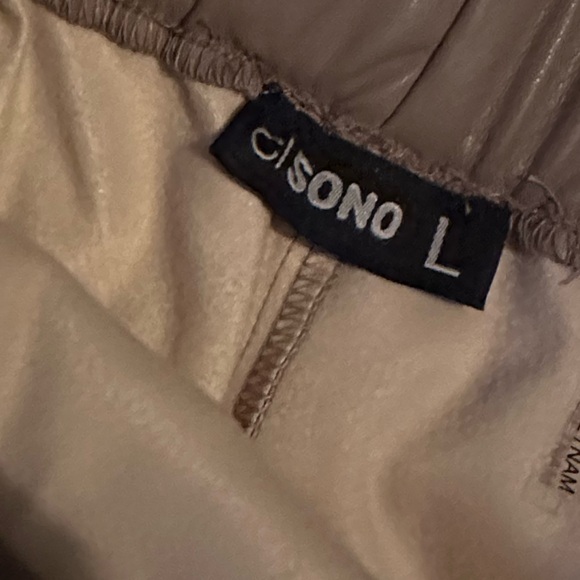 Ci Sono Faux Leather High Waisted Tie Front Shirts - Picture 6 of 6